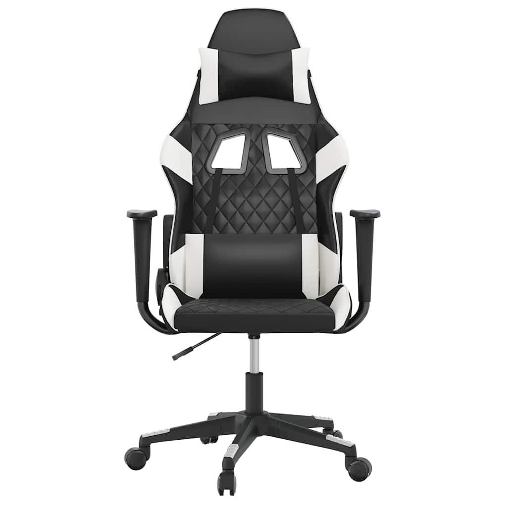 Vidaxl massage gamestoel kunstleer zwart en wit