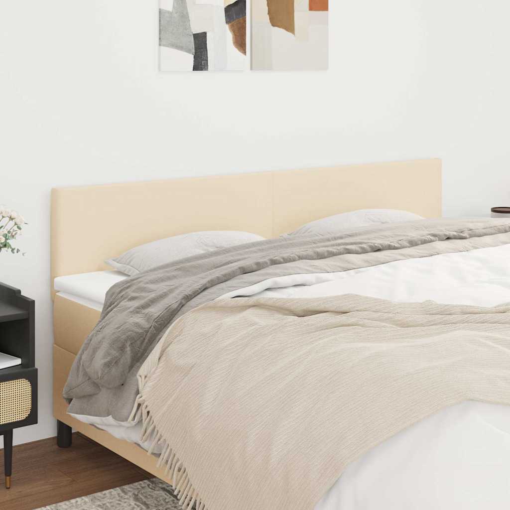 Vidaxl hoofdborden 2 st 100x5x78 88 cm stof crèmekleurig