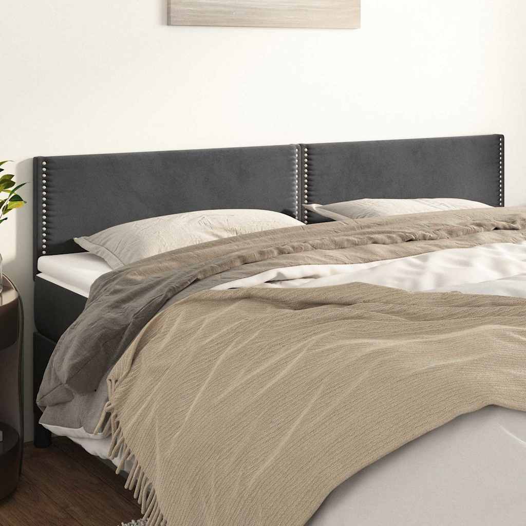 Vidaxl hoofdborden 2 st 90x5x78 88 cm fluweel donkergrijs
