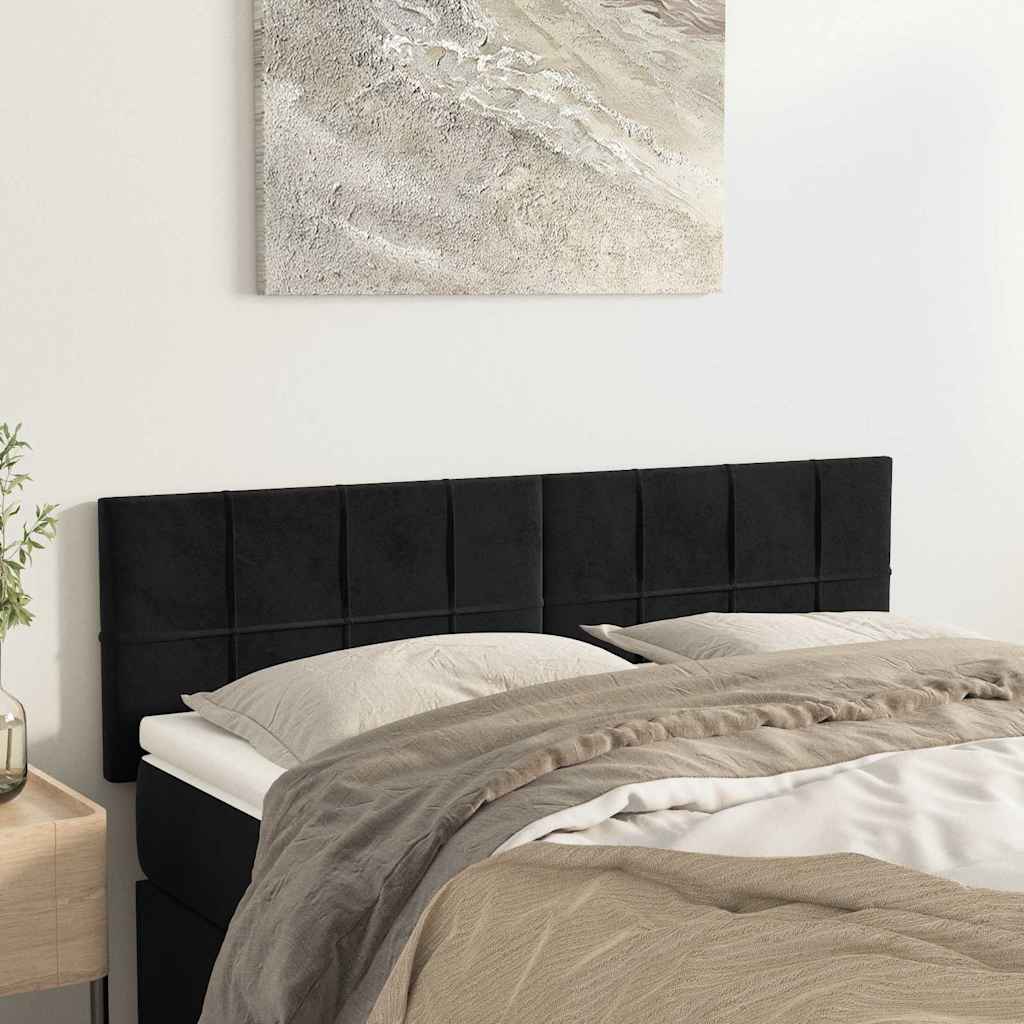 Vidaxl hoofdborden 2 st 72x5x78 88 cm fluweel zwart
