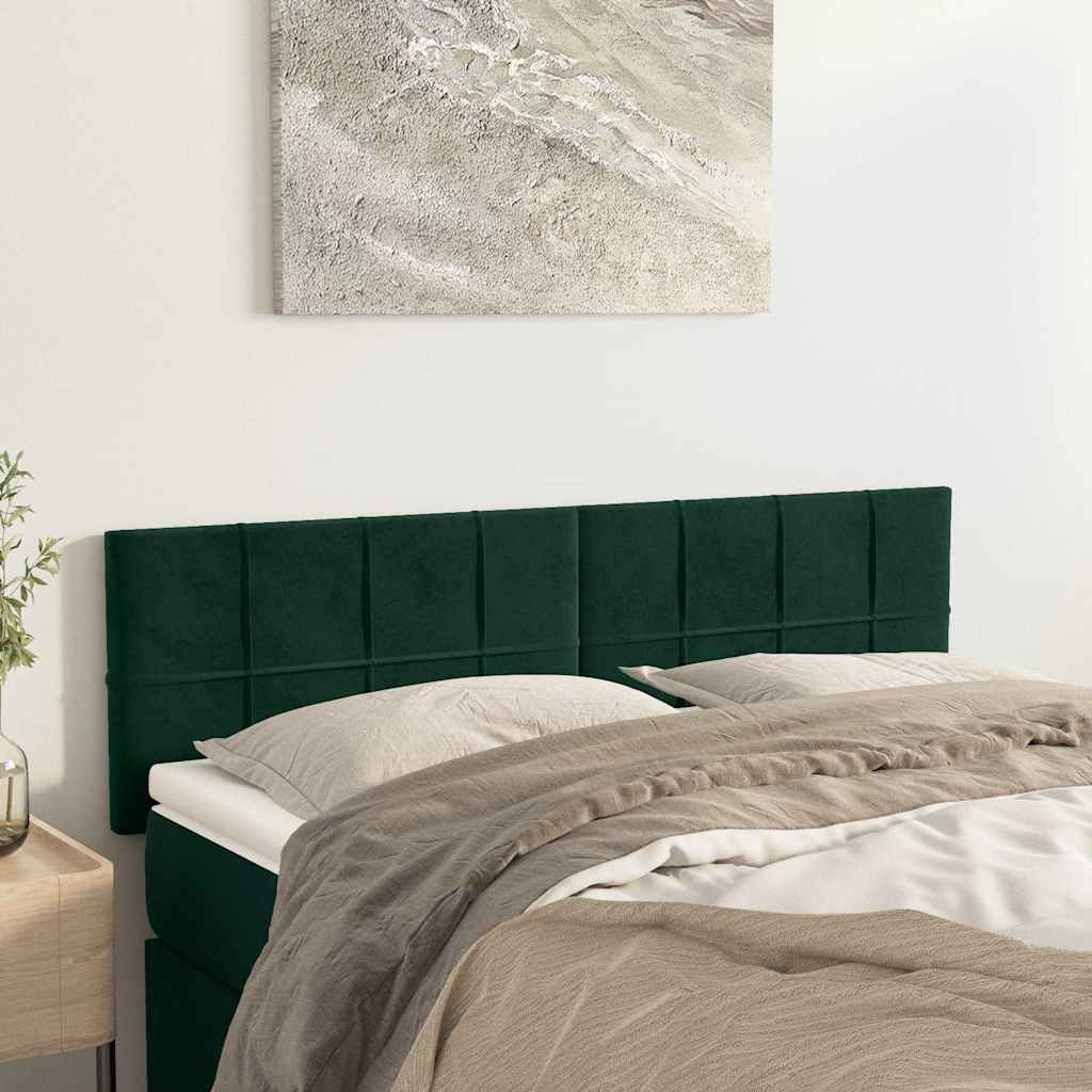 Vidaxl hoofdborden 2 st 72x5x78 88 cm fluweel donkergroen