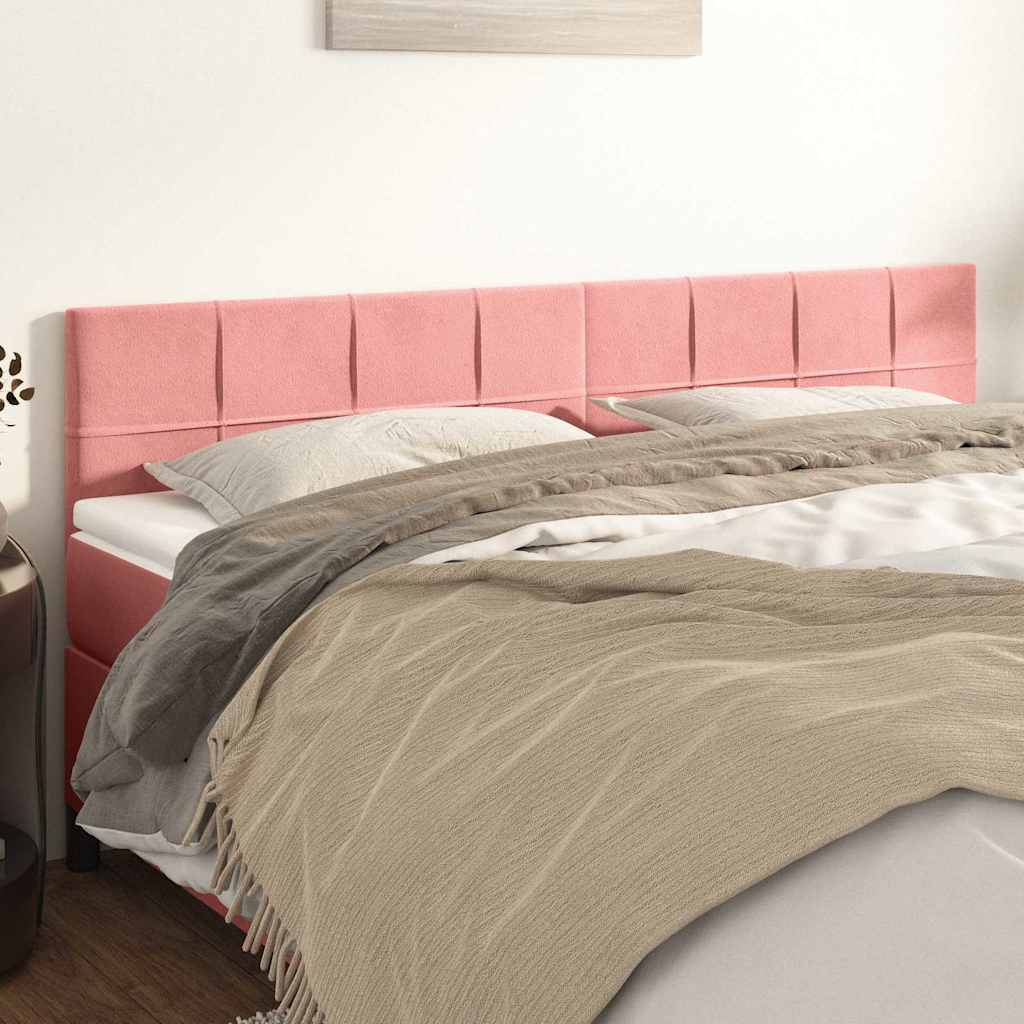 Vidaxl hoofdborden 2 st 90x5x78 88 cm fluweel roze
