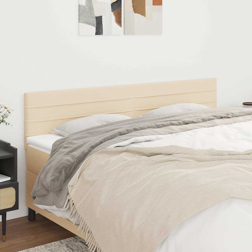 Vidaxl hoofdborden 2 st 100x5x78 88 cm stof crèmekleurig