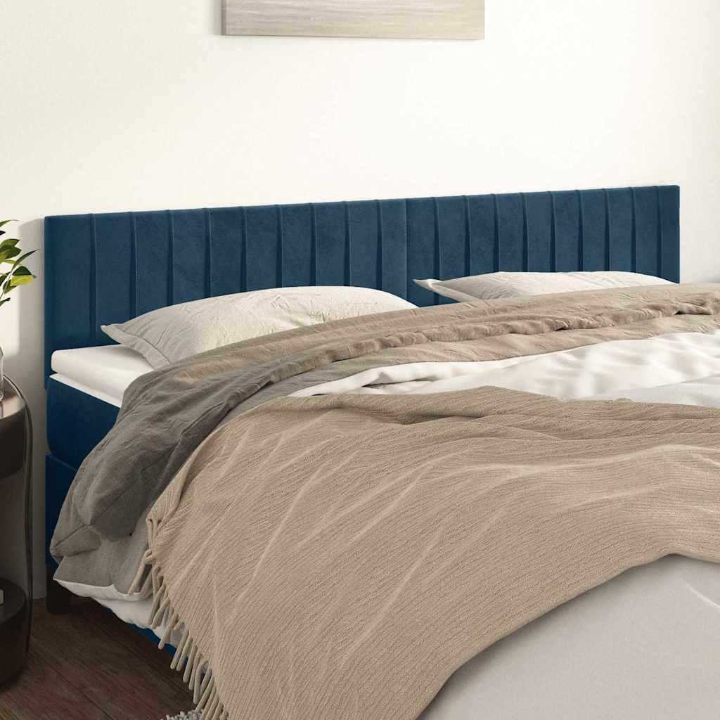 Vidaxl hoofdborden 2 st 80x5x78 88 cm fluweel donkerblauw