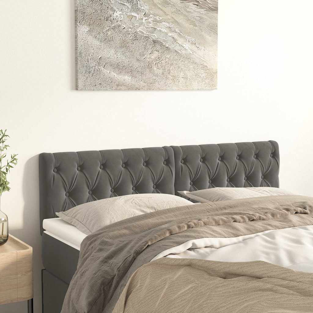 Vidaxl hoofdborden 2 st 72x7x78 88 cm fluweel donkergrijs