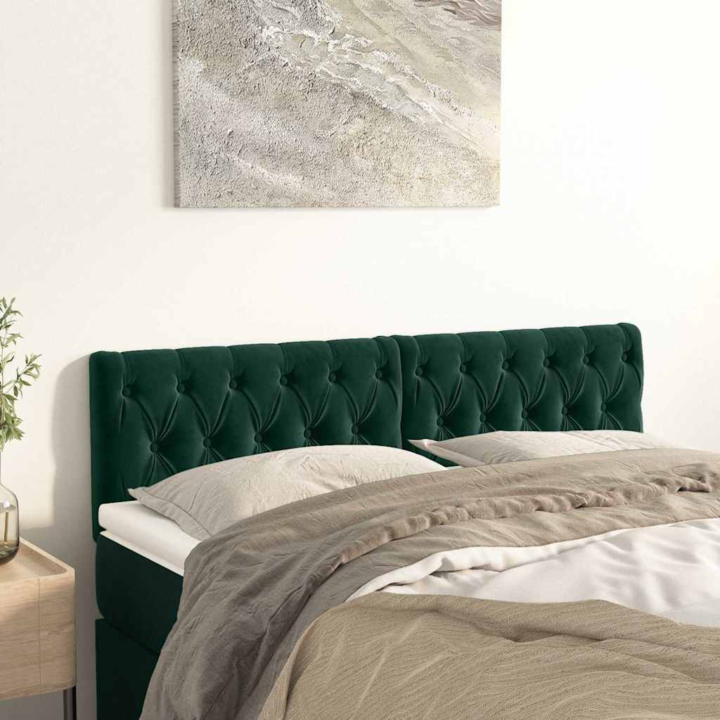 Vidaxl hoofdborden 2 st 72x7x78 88 cm fluweel donkergroen