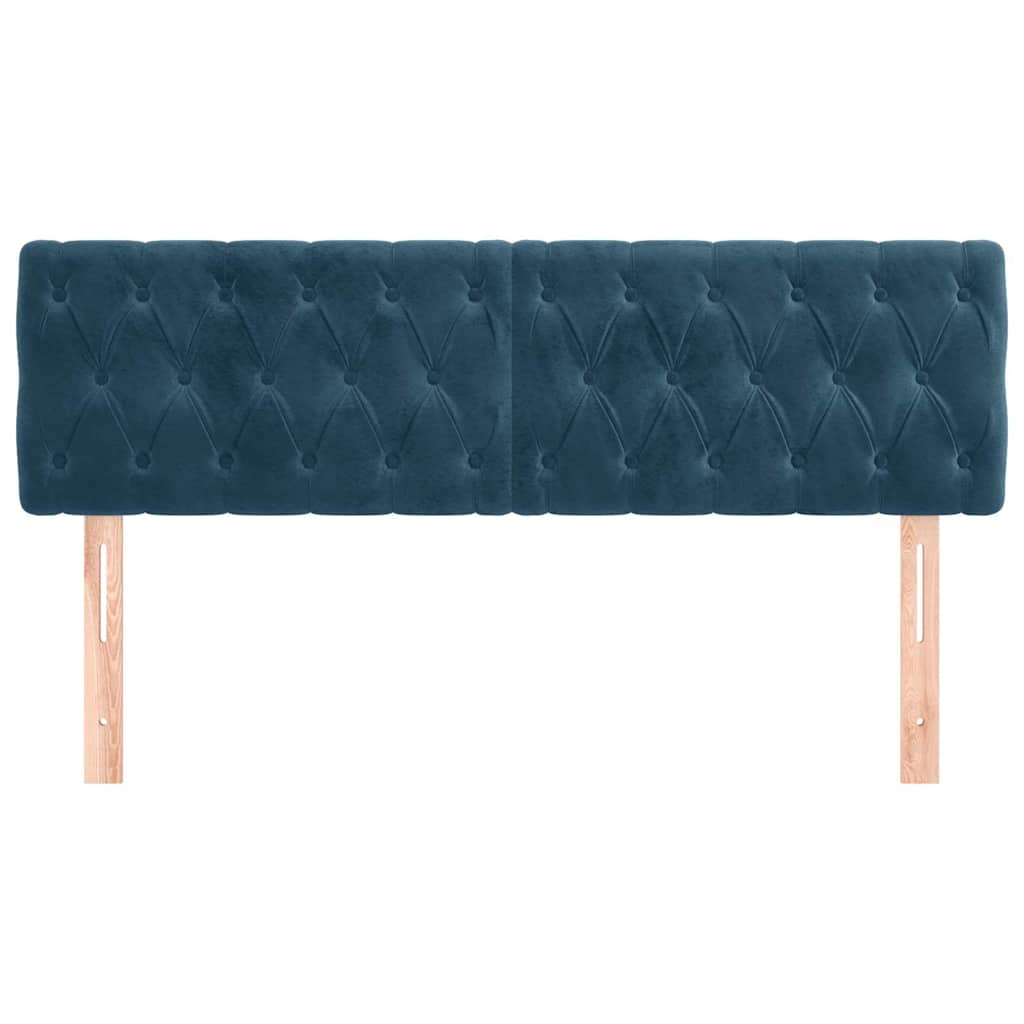 Vidaxl hoofdborden 2 st 72x7x78 88 cm fluweel donkerblauw