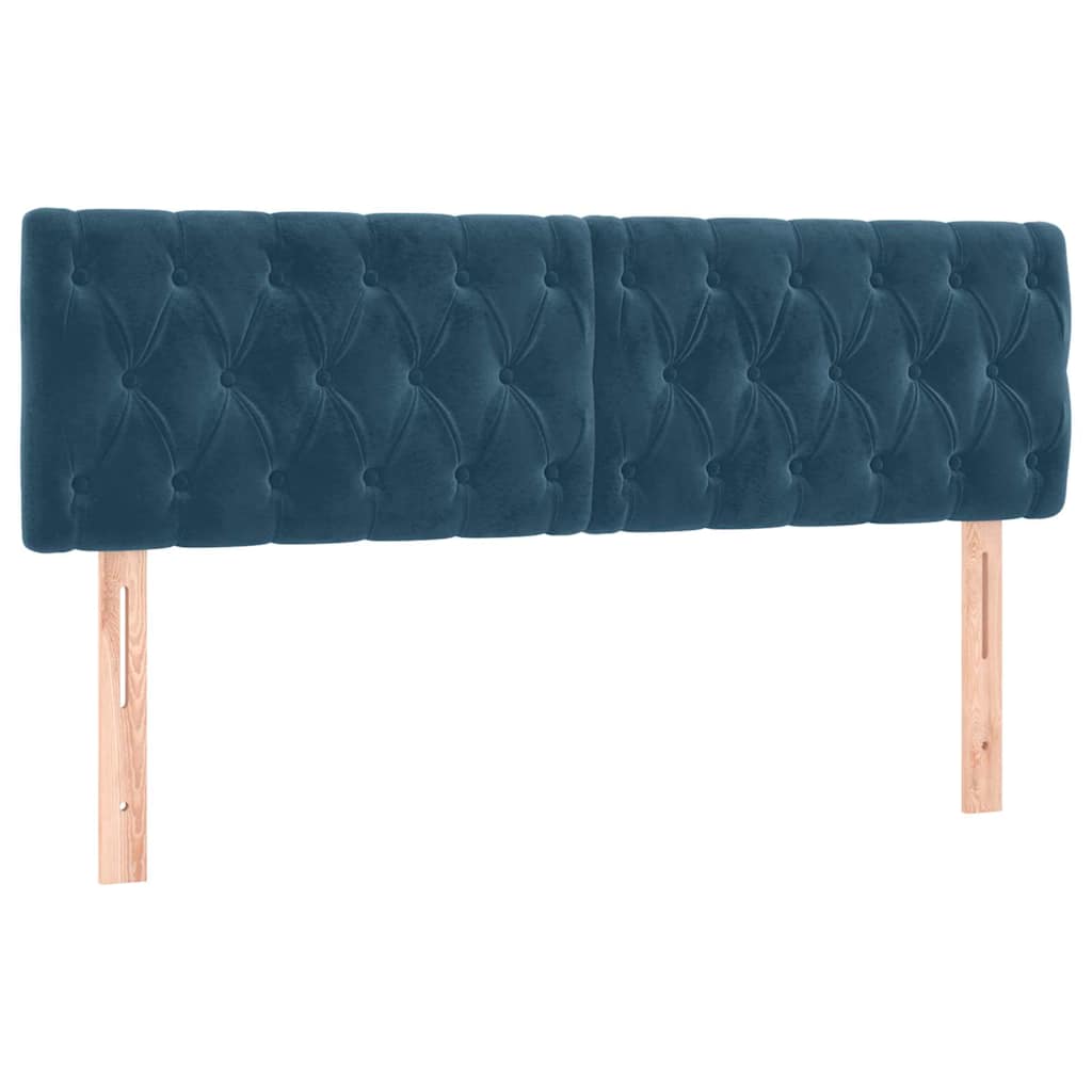 Vidaxl hoofdborden 2 st 80x7x78 88 cm fluweel donkerblauw