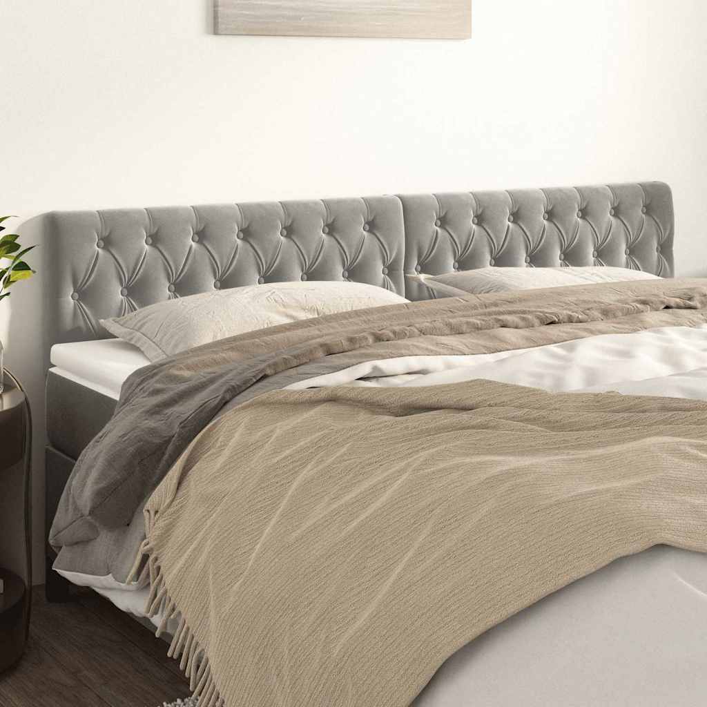 Vidaxl hoofdborden 2 st 90x7x78 88 cm fluweel lichtgrijs