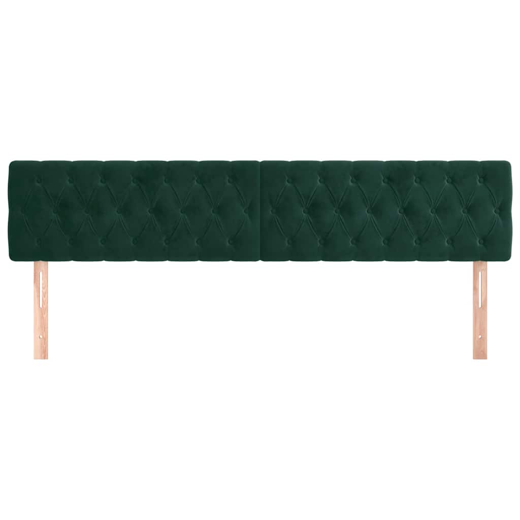 Vidaxl hoofdborden 2 st 90x7x78 88 cm fluweel donkergroen