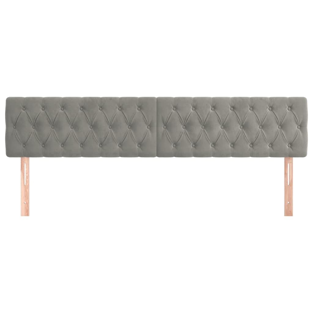 Vidaxl hoofdborden 2 st 100x7x78 88 cm fluweel lichtgrijs