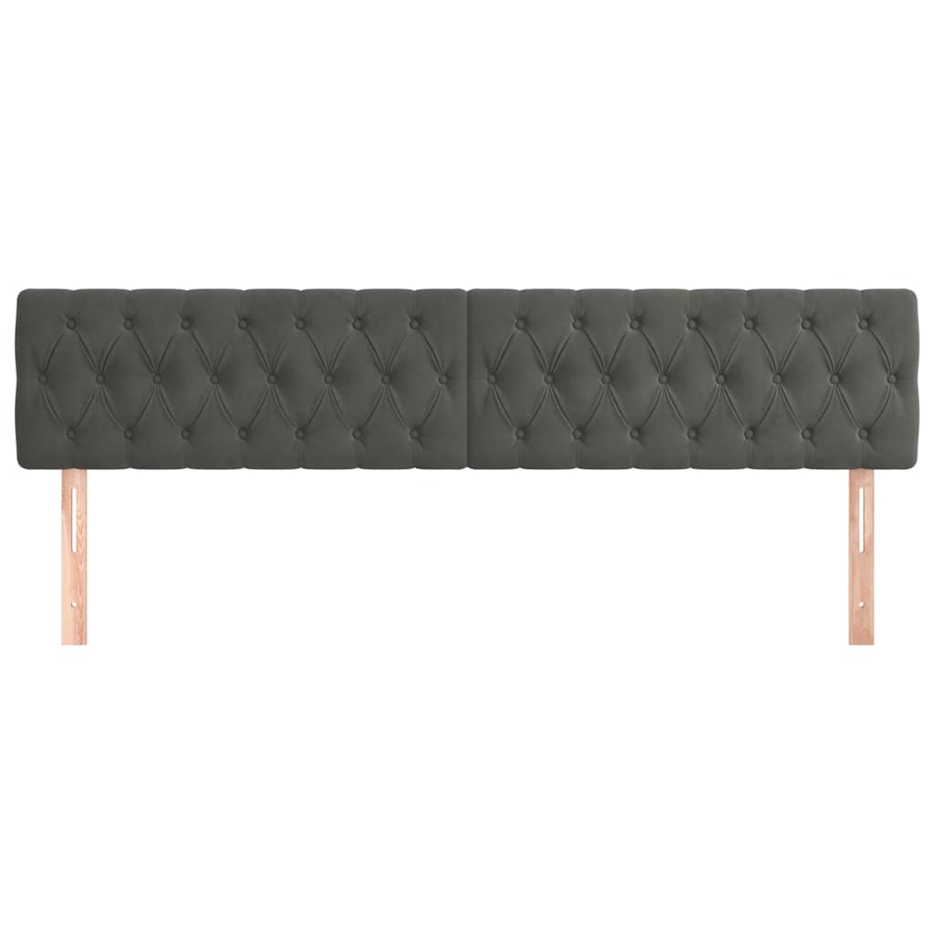 Vidaxl hoofdborden 2 st 100x7x78 88 cm fluweel donkergrijs