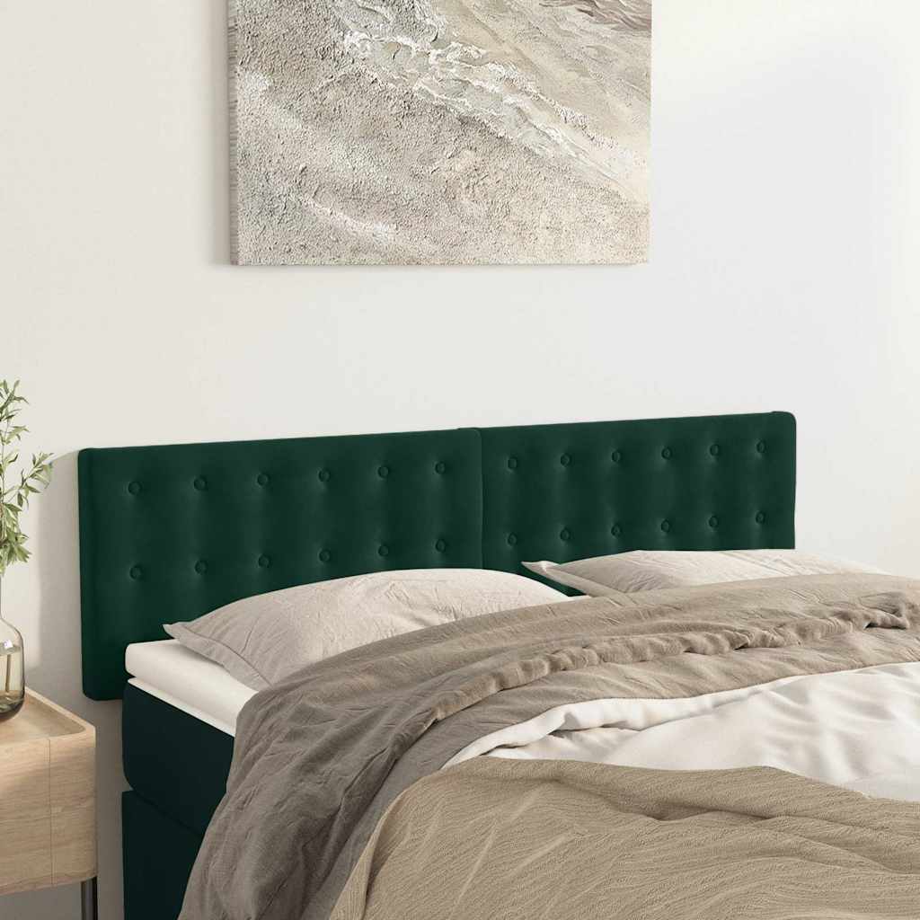 Vidaxl hoofdborden 2 st 72x5x78 88 cm fluweel donkergroen