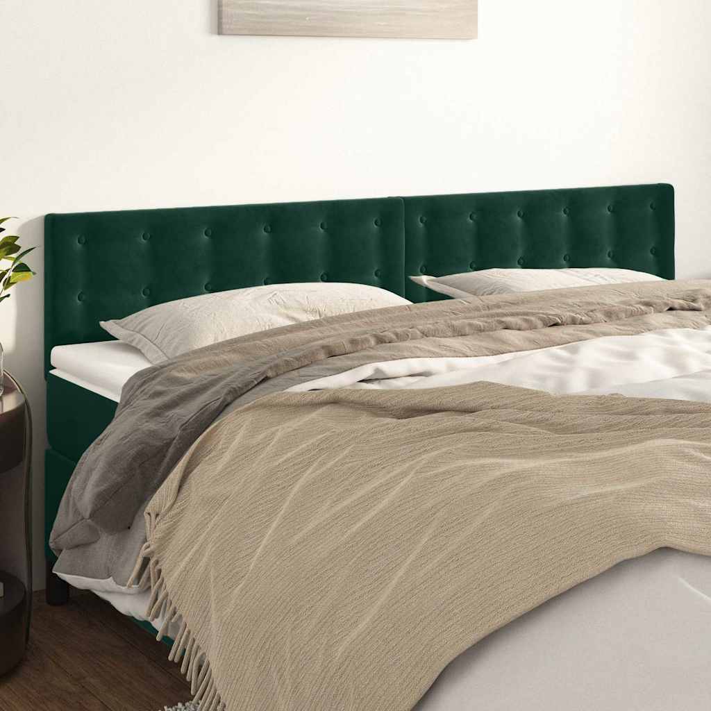 Vidaxl hoofdborden 2 st 80x5x78 88 cm fluweel donkergroen