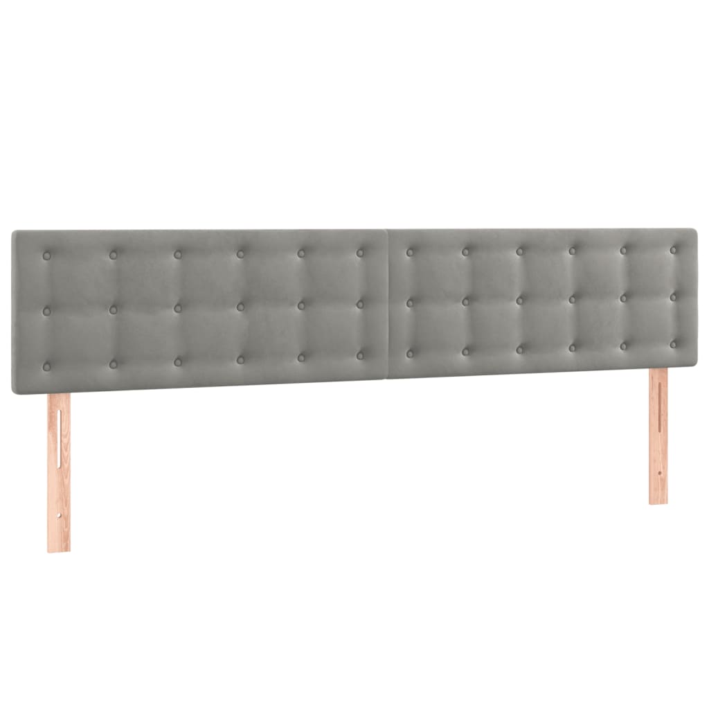 Vidaxl hoofdborden 2 st 100 x 5 x 78 88 cm fluweel lichtgrijs