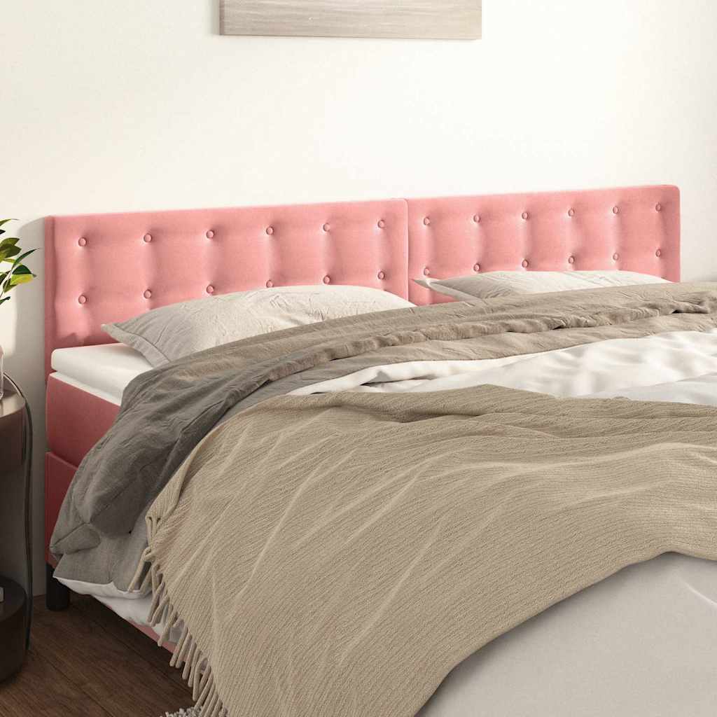 Vidaxl hoofdborden 2 st 100x5x78 88 cm fluweel roze