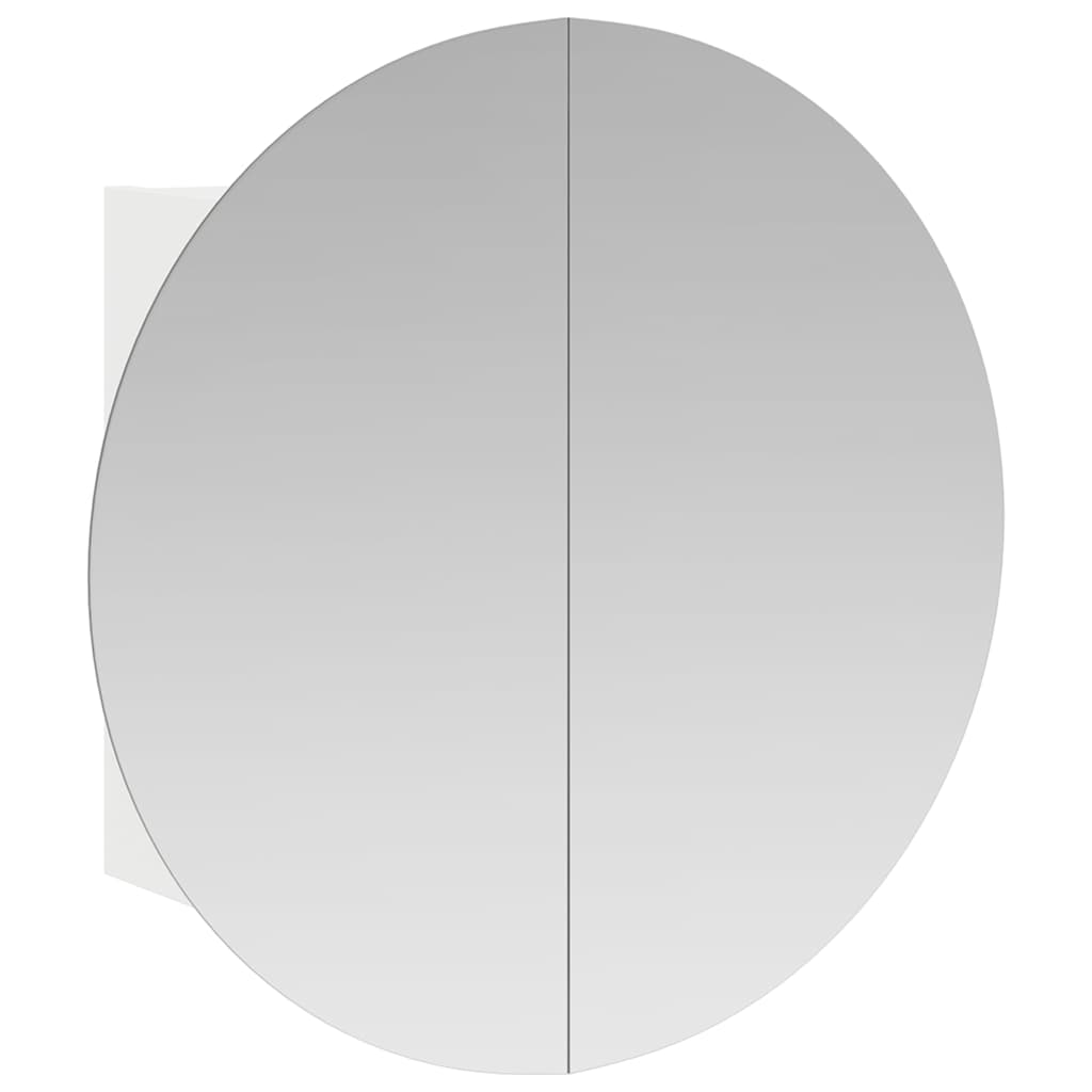 Vidaxl badkamerkast met ronde spiegel en led 54 x 54 x 17,5 cm wit