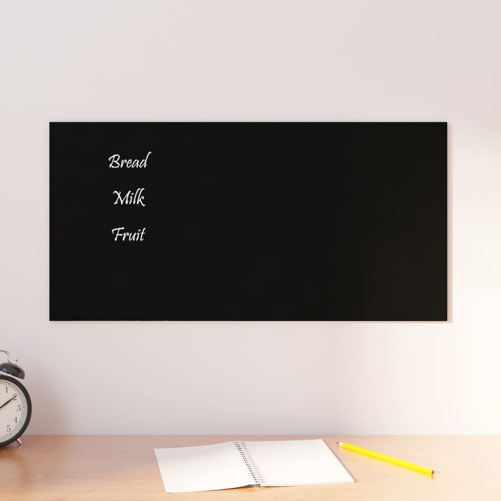 VidaXL Magnettafel für die Wand 60x30 cm Hartglas schwarz