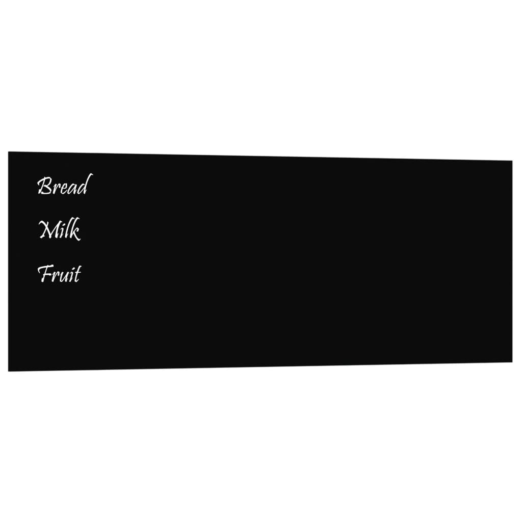VIDAXL -Magnetplatte für die Wand 80 x 30 cm gehärtetes Glas schwarz