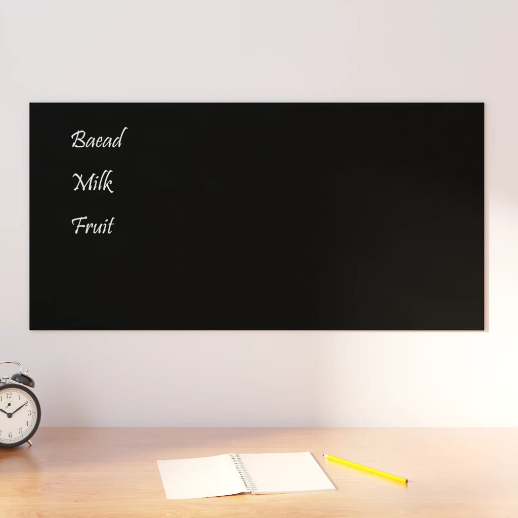 VidaXL Magnettafel für die Wand 80x40 cm Hartglas schwarz