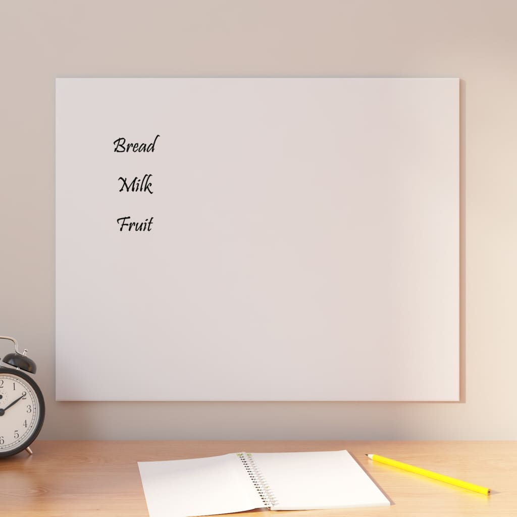 VIDAXL -Magnetplatte für die Wand 50 x 40 cm gehärtetes Glasweiß