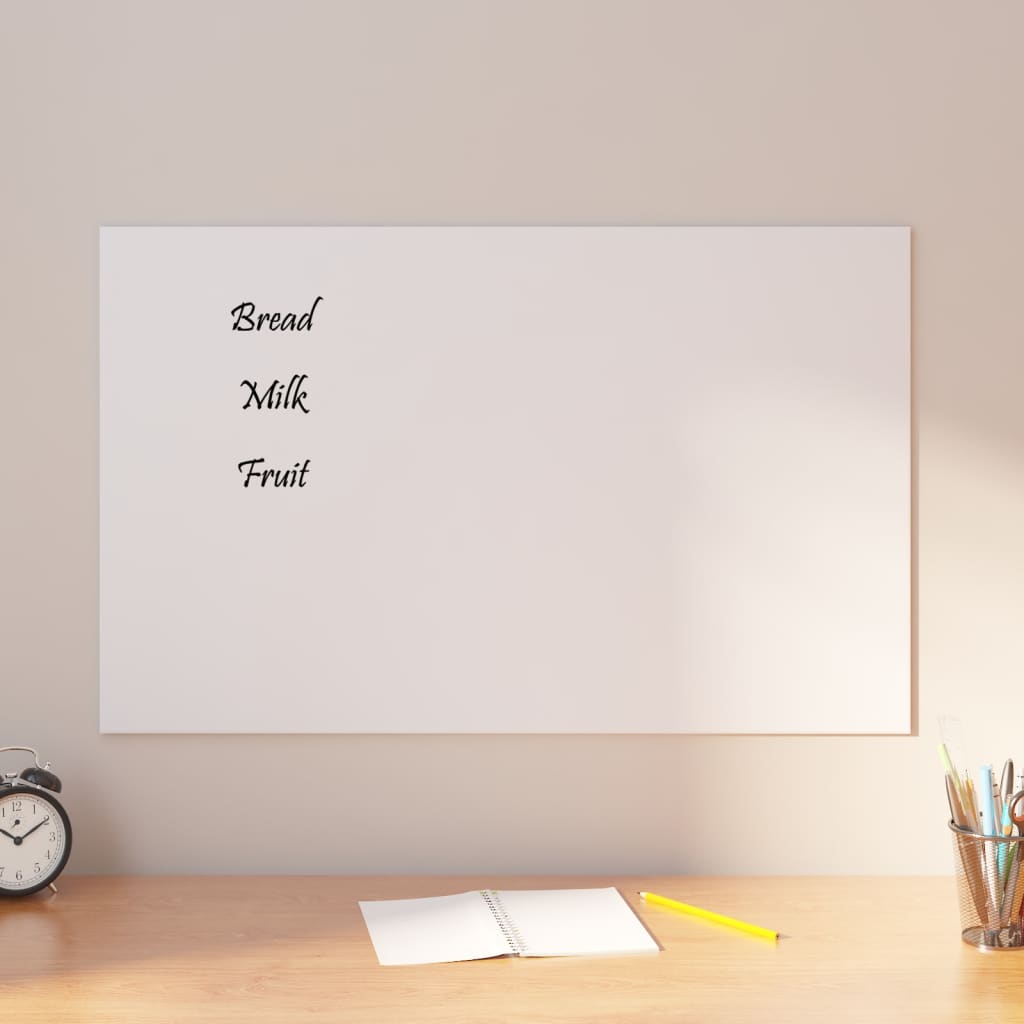 VidaXL Magnettafel für die Wand 80x50 cm Hartglas weiß