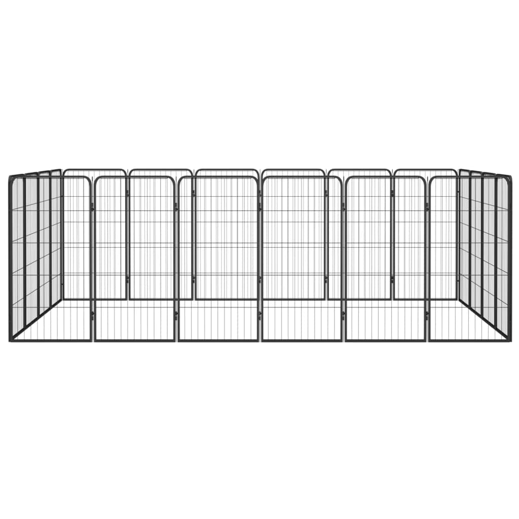 Vidaxl -Hundezwinger 20 Paneele 50 x 100 cm Pulver -Stahlschwarz