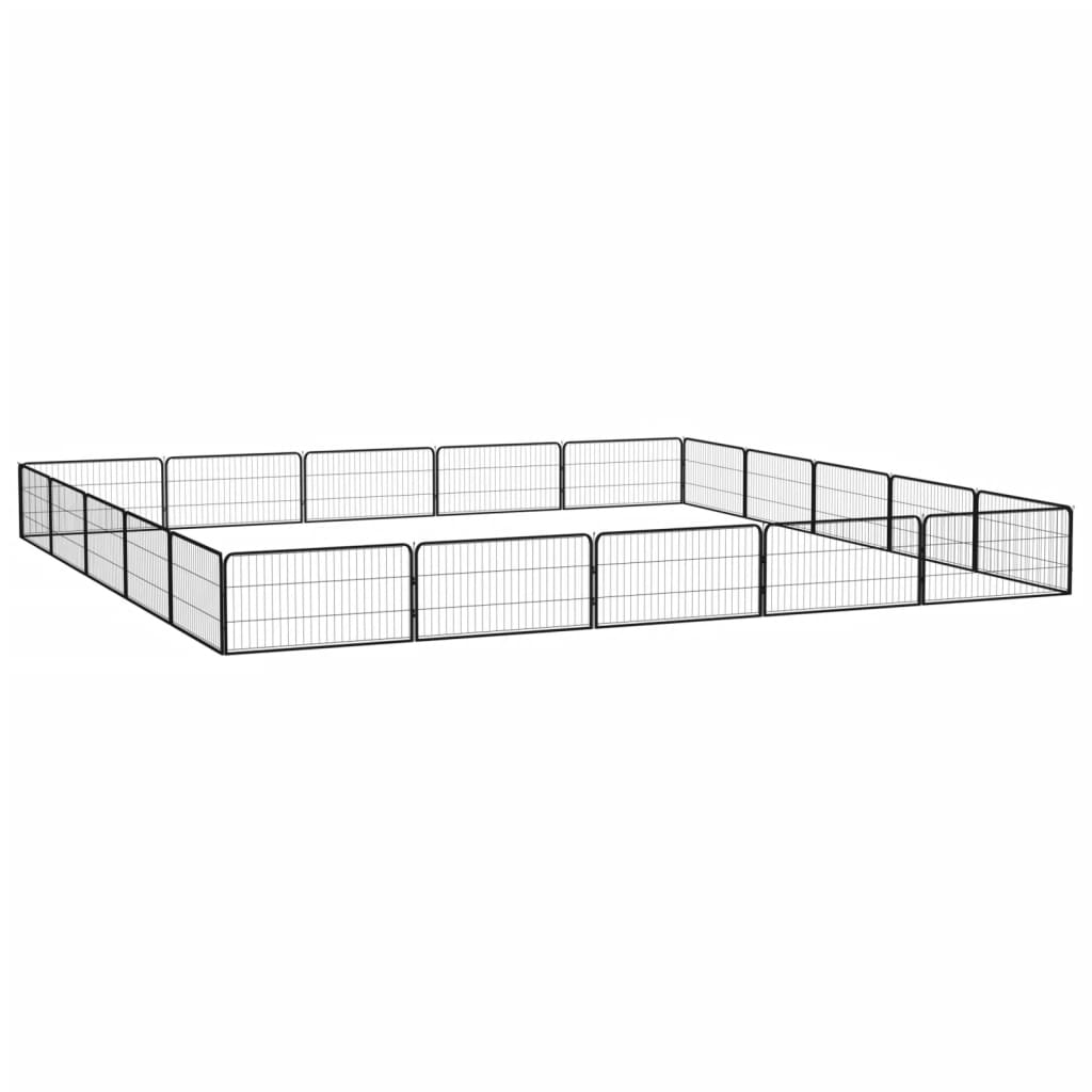 Vidaxl -Hundezwinger 20 Paneele 100x50 cm Pulver -Stahlschwarz