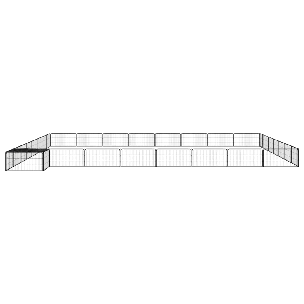 Vidaxl -Hund Kennel 32 Paneele 100x50 cm Pulver -Stahlschwarz
