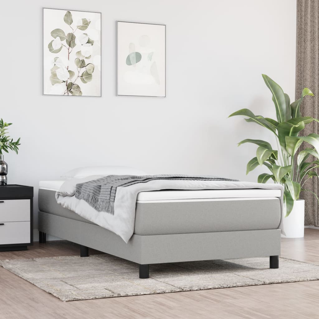 Vidaxl pocketveringmatras medium 90x190x20 cm stof lichtgrijs