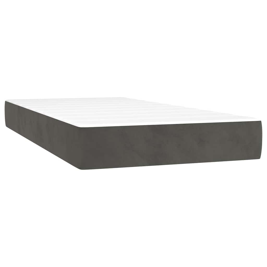 Vidaxl pocketveringmatras medium 90x190x20 cm fluweel donkergrijs
