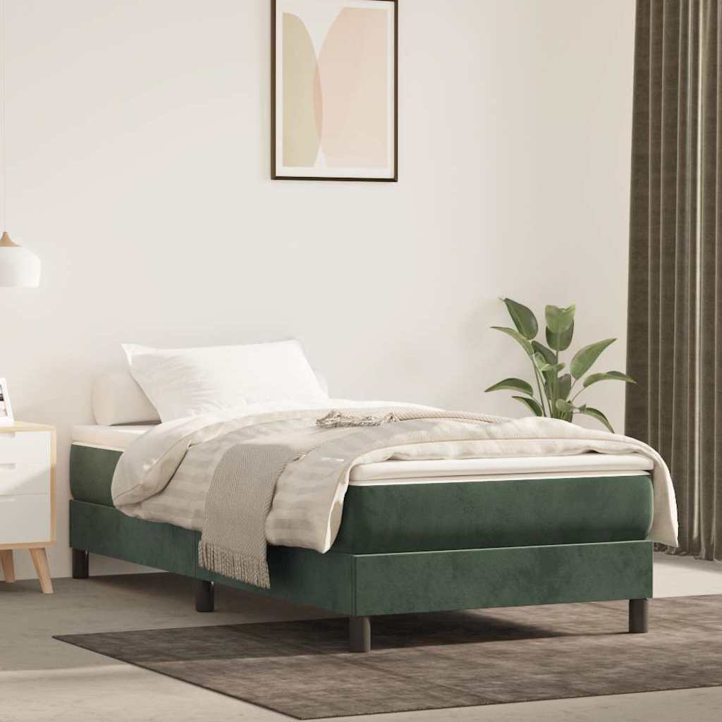 Vidaxl pocketveringmatras medium 90x190x20 cm fluweel donkergroen