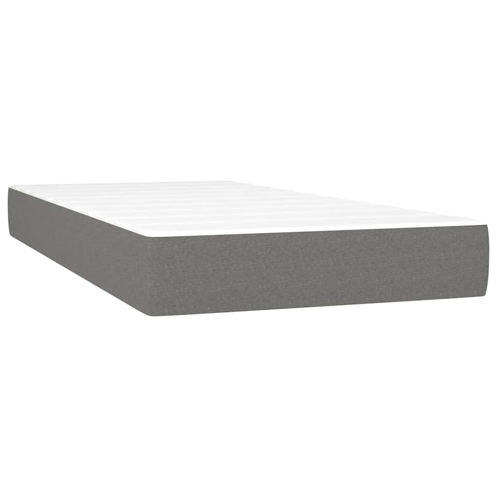 Vidaxl pocketveringmatras medium 90x200x20 cm stof donkergrijs