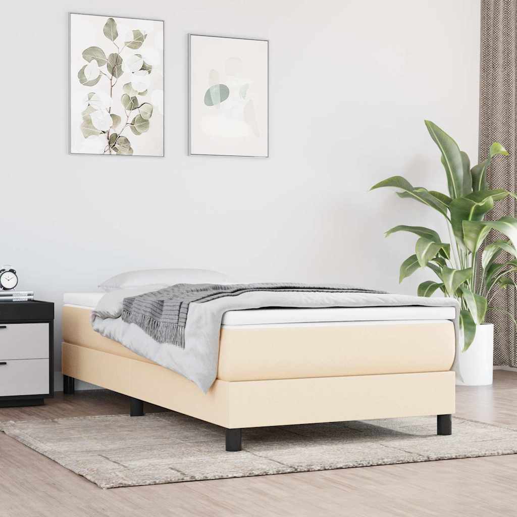Vidaxl pocketveringmatras medium 90x200x20 cm stof crèmekleurig