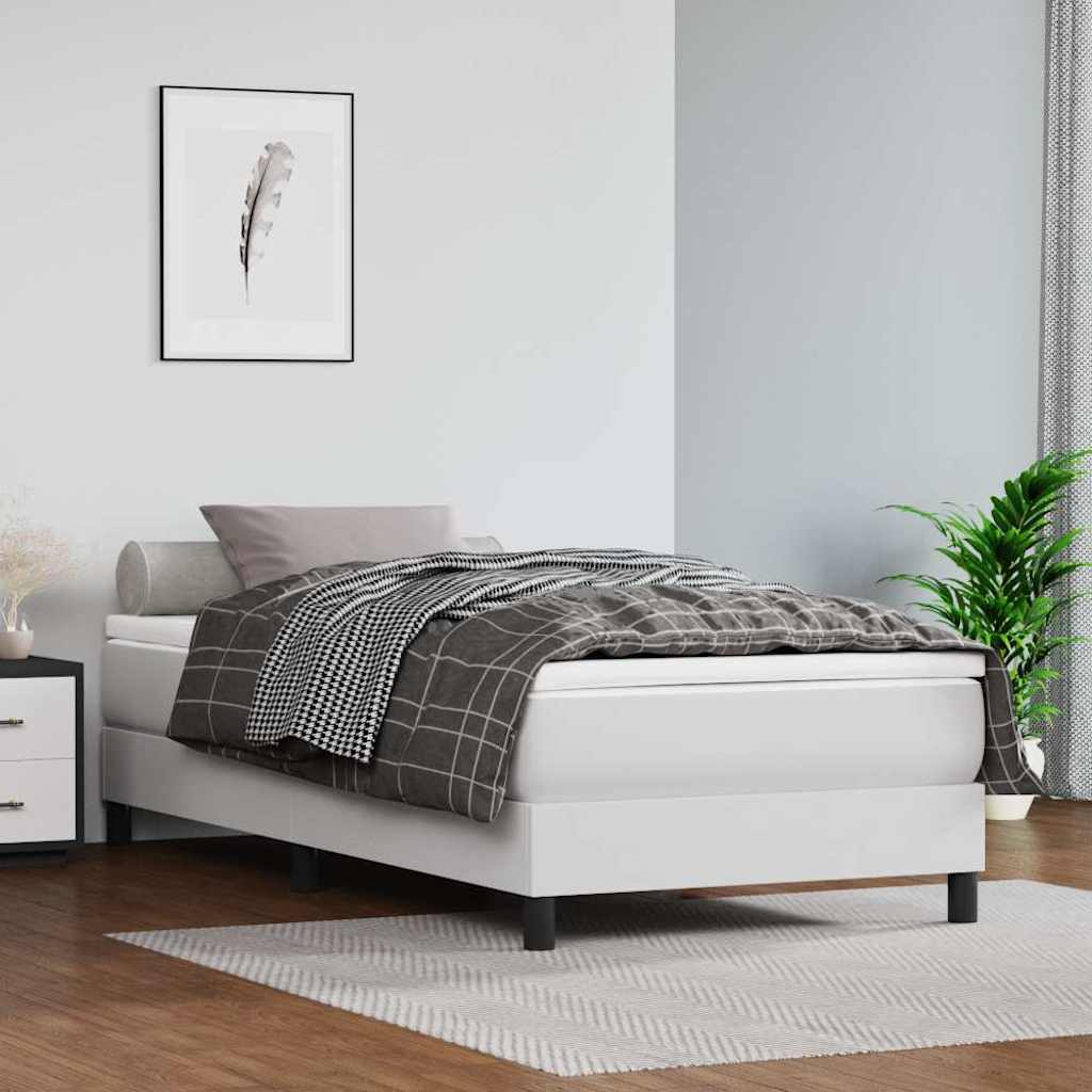 Vidaxl pocketveringmatras medium 100x200x20 cm kunstleer wit