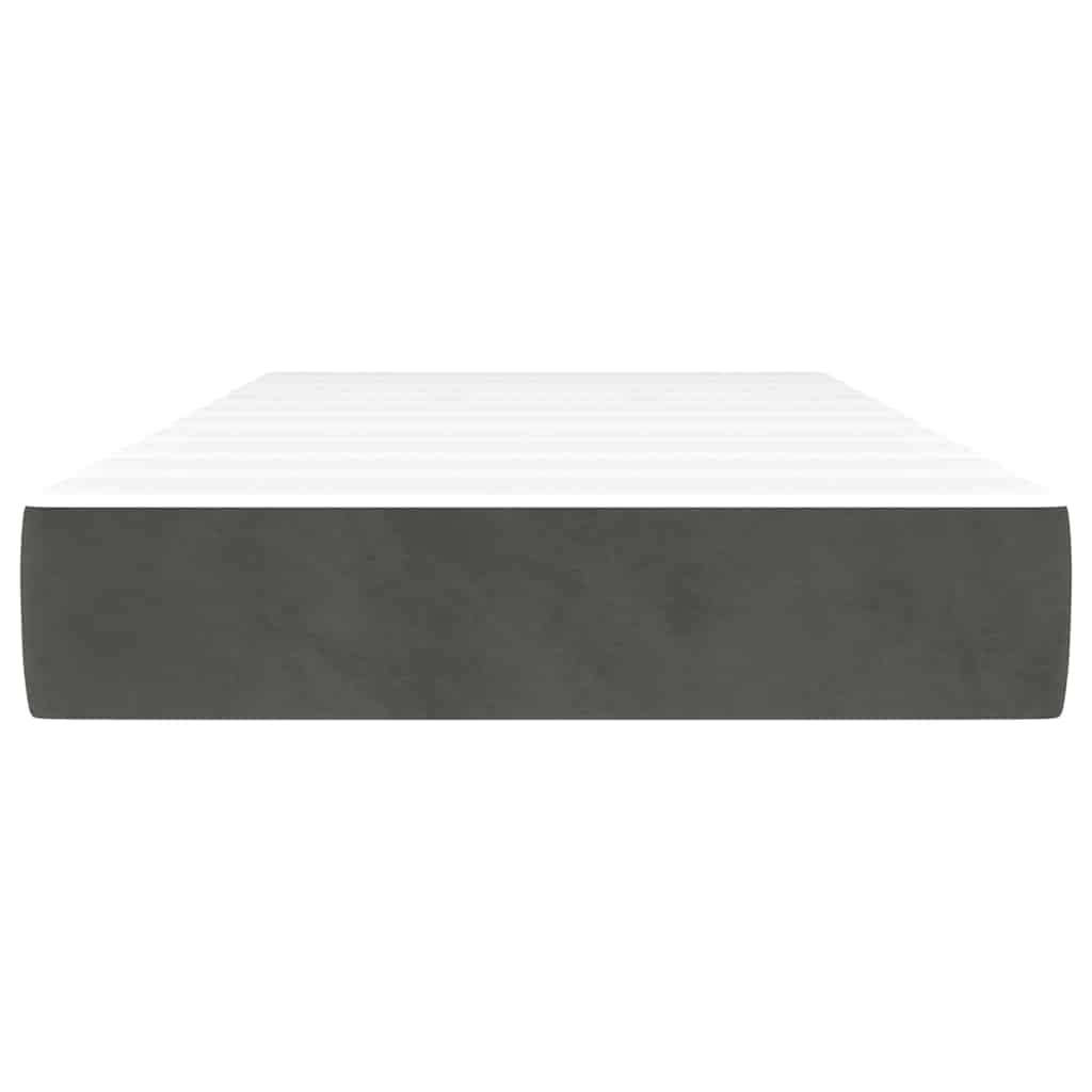 Vidaxl pocketveringmatras medium 100x200x20 cm fluweel donkergrijs