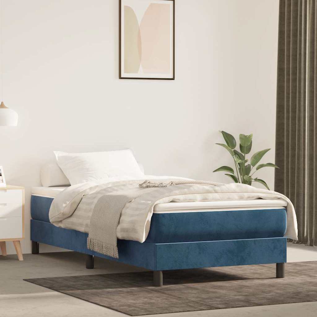 Vidaxl pocketveringmatras medium 100x200x20 cm fluweel donkerblauw