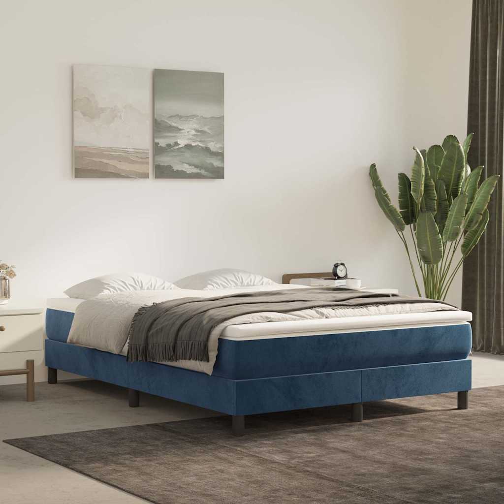 Vidaxl pocketveringmatras medium 140x190x20 cm fluweel donkerblauw