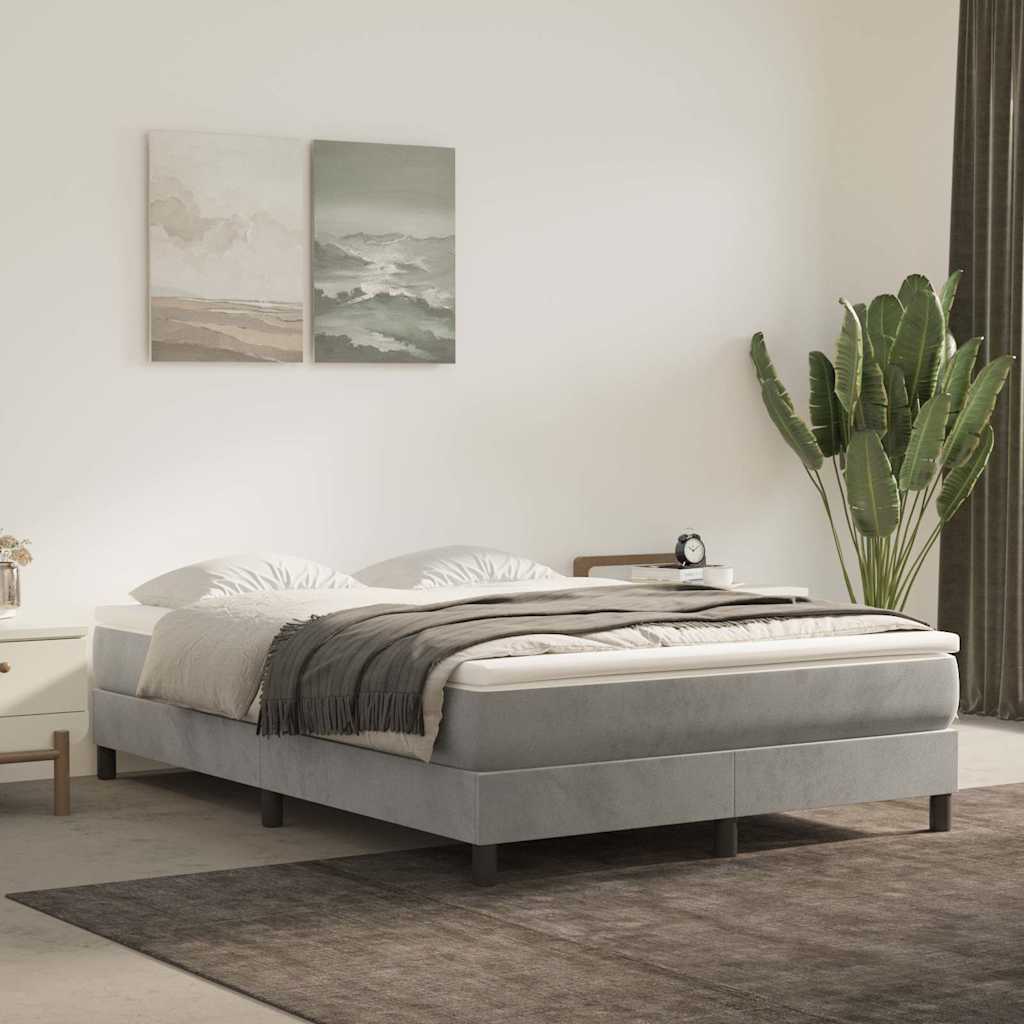 Vidaxl pocketveringmatras medium 140x200x20 cm fluweel lichtgrijs