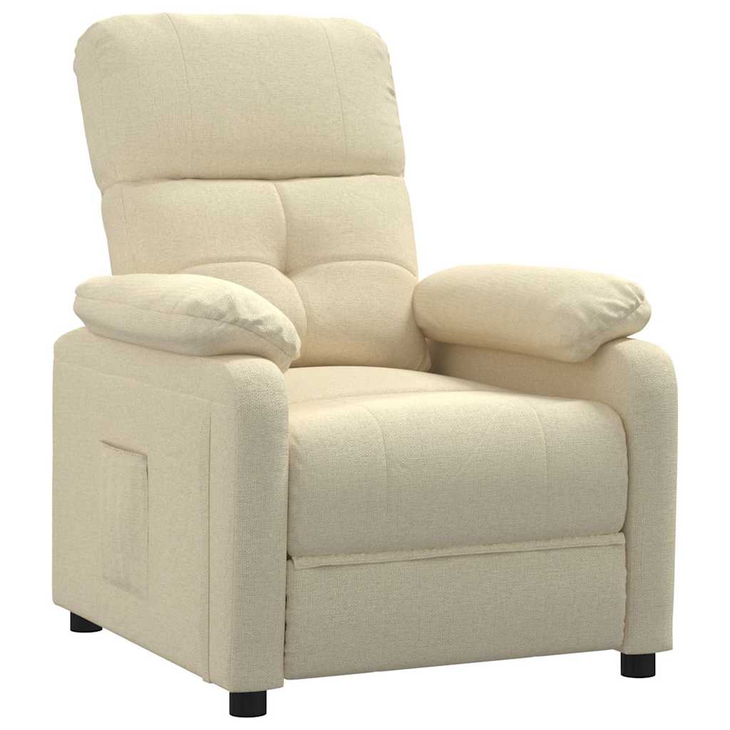 Vidaxl fauteuil verstelbaar stof crèmekleurig
