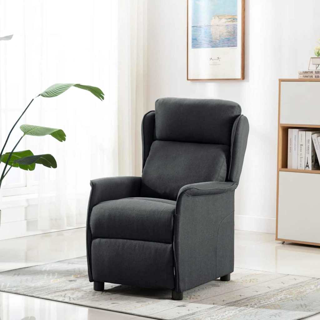 Vidaxl massagestoel met kussen donkergrijs 93.5 x 67.5 x 101.5 cm stof