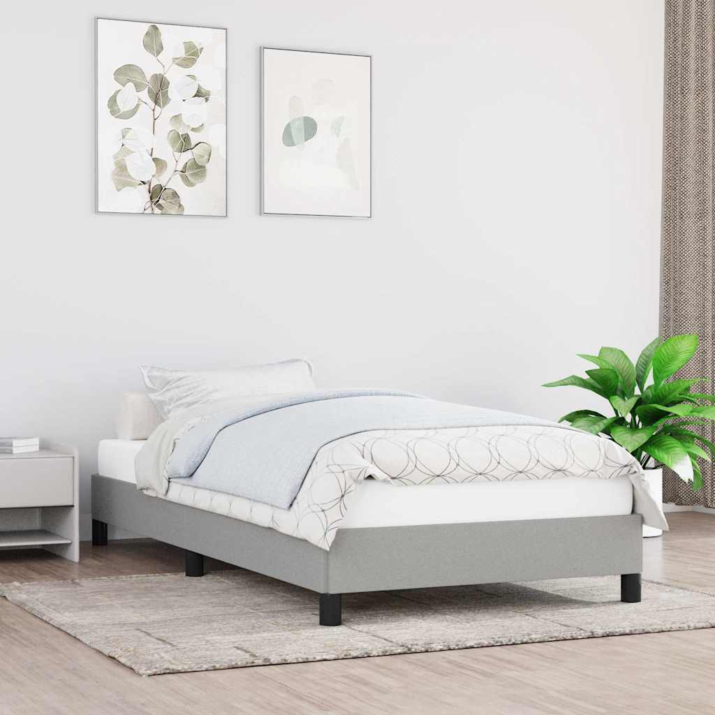 Vidaxl bedframe zonder matras 100x200 cm stof lichtgrijs