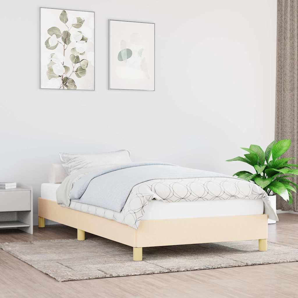 Vidaxl bedframe zonder matras 90x190 cm stof crèmekleurig