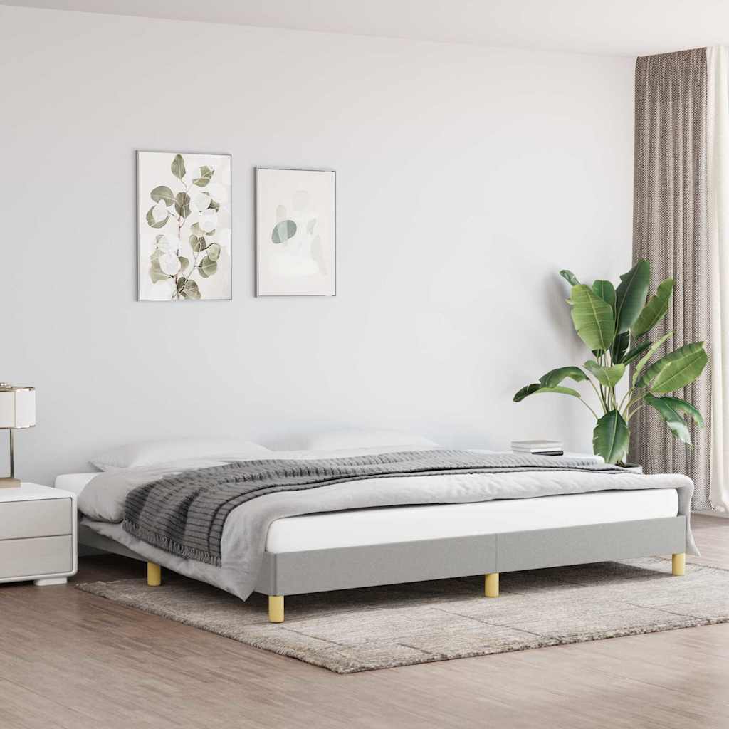 Vidaxl bedframe zonder matras stof lichtgrijs 200x200 cm