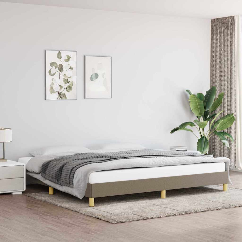 Vidaxl bedframe zonder matras stof taupe 200x200 cm
