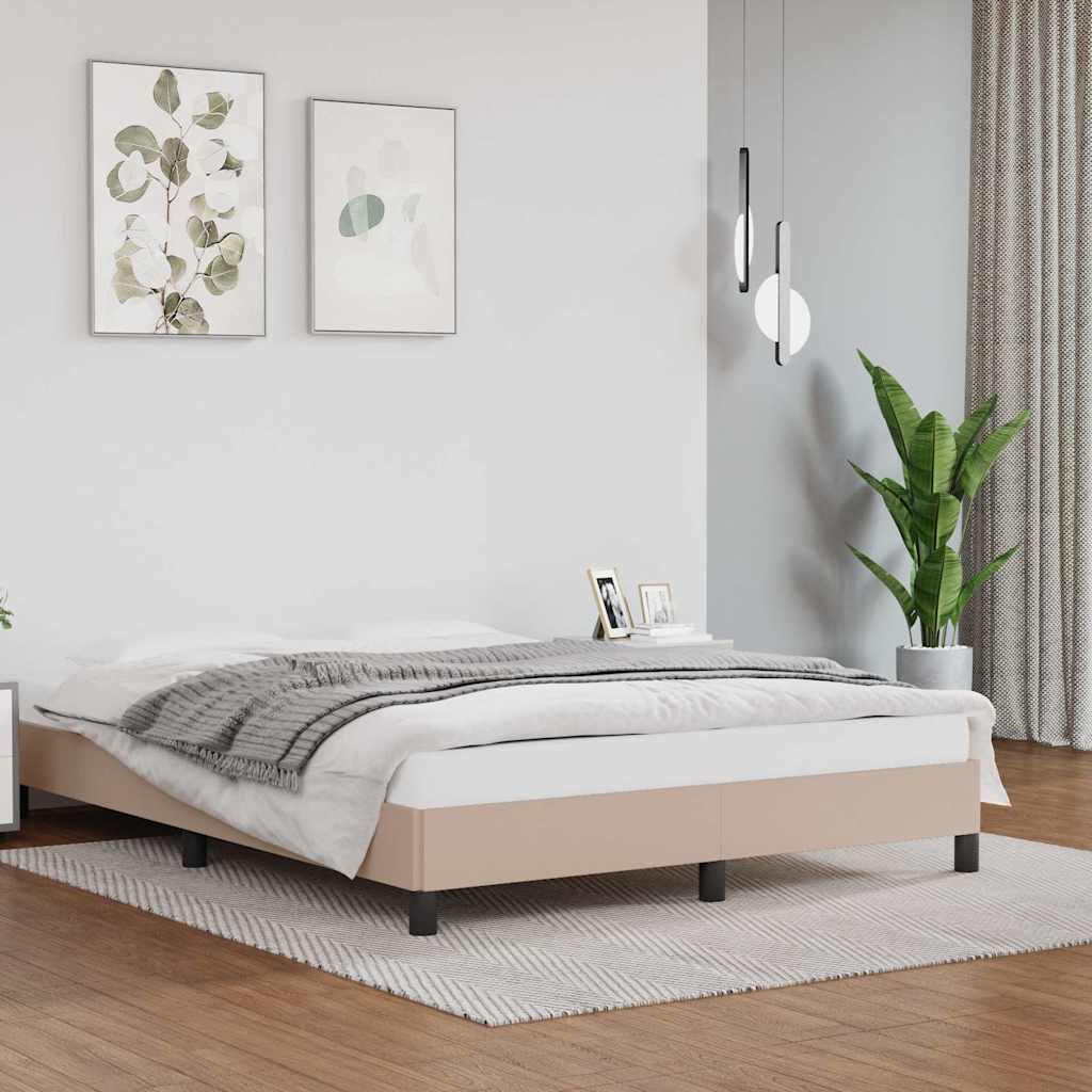 Vidaxl bedframe kunstleer cappuccinokleurig 140x200 cm