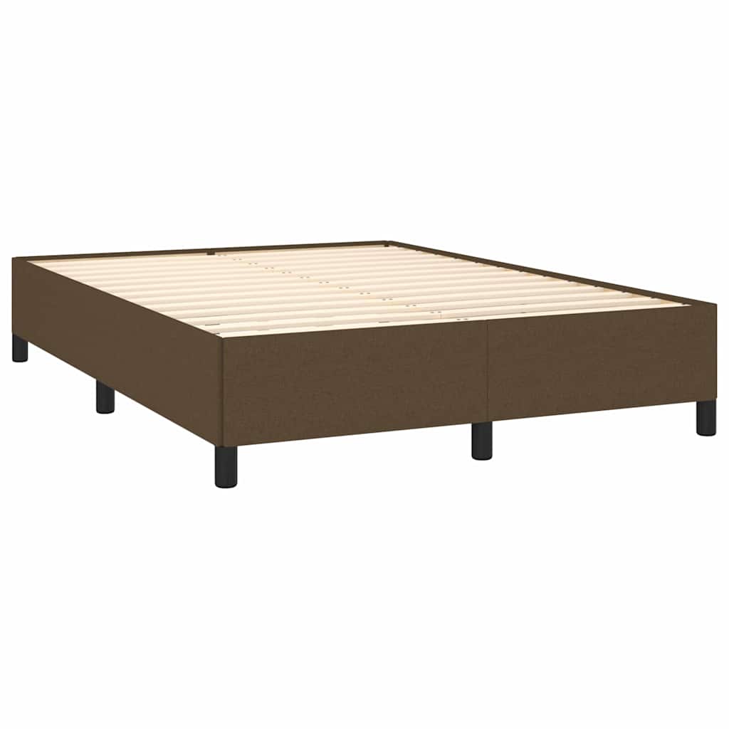 Vidaxl bedframe zonder matras stof donkerbruin 140x200 cm