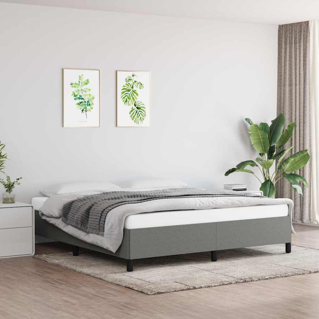 Vidaxl bedframe zonder matras stof donkergrijs 160x200 cm