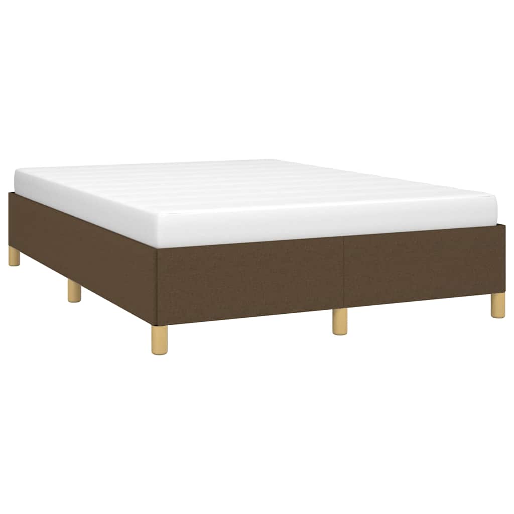 Vidaxl bedframe zonder matras stof donkerbruin 140x190 cm