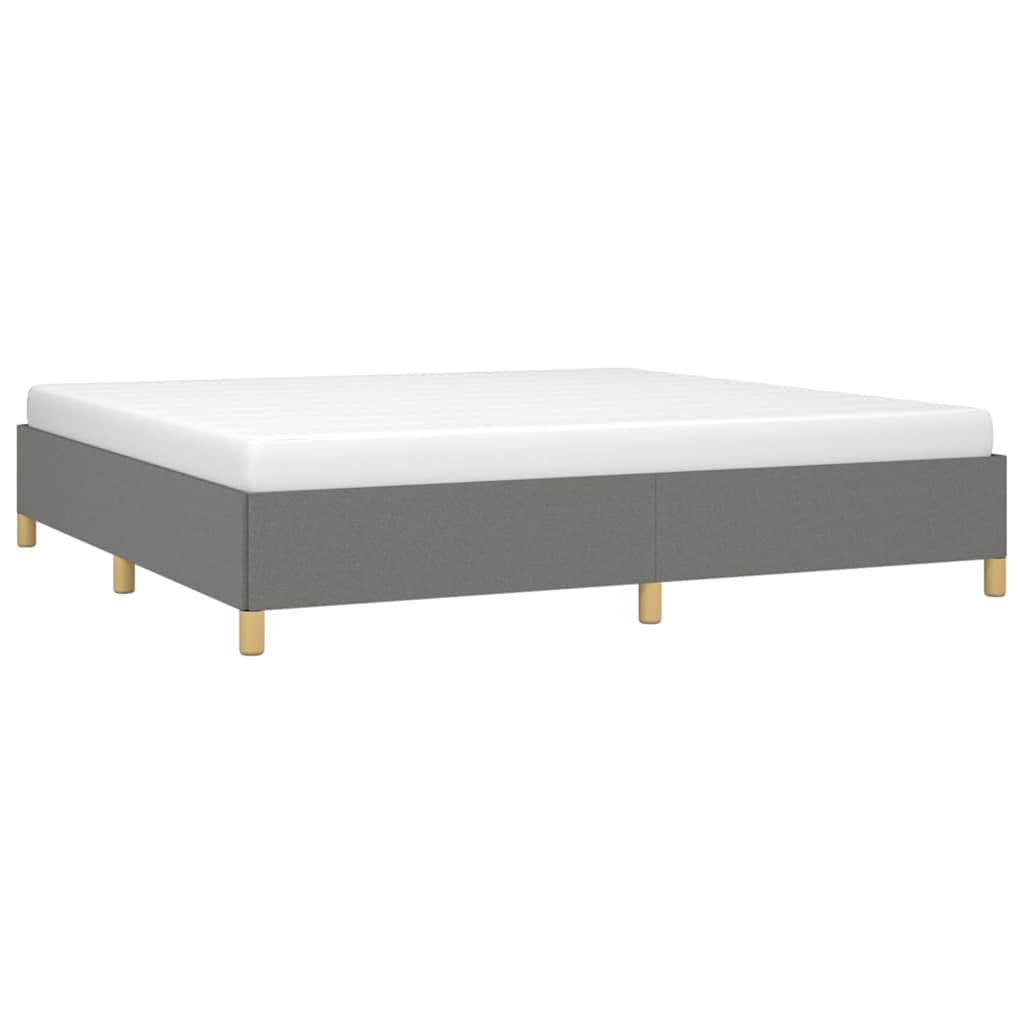 Vidaxl bedframe zonder matras stof donkergrijs 200x200 cm